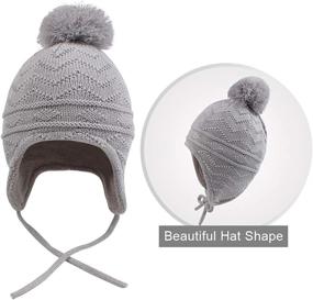 img 3 attached to Warm and Stylish XIAOHAWANG Earflap Knitted Toddler Beanies - Perfect Accessories for Girls in Cold Weather