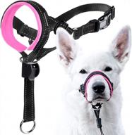 pink goodboy head halter for dogs - advanced safety strap to stop pulling - padded headcollar for small, medium, and large breeds - includes training guide (size 2) logo