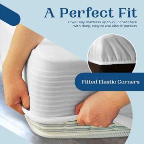 img 1 attached to Protect And Comfort Your Mattress With FeelAtHome 100% Waterproof Fitted Cover For Twin Size - Soft & Noiseless Cotton Terry Fabric