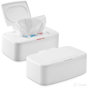 img 4 attached to 🧻 Pack of 2 Wipes Dispenser with Sealing Design - Small Case for Wet and Dry Tissue, Dustproof Wipe Container to Keep Wipes Fresh Holder