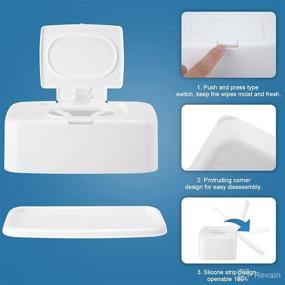 img 2 attached to 🧻 Pack of 2 Wipes Dispenser with Sealing Design - Small Case for Wet and Dry Tissue, Dustproof Wipe Container to Keep Wipes Fresh Holder