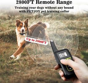 img 1 attached to 🐶 Rechargeable Remote Dog Training Collar by Petjoy - Non-Shock, 3 Training Modes, Up to 2800 Ft Range, IPX7 Waterproof - Suitable for Small, Medium, and Large Dogs (Includes 3 Collars)