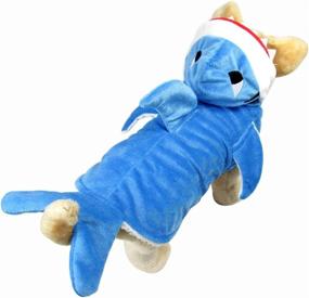 img 2 attached to Mogoko Funny Dog Cat Shark Costumes, Pet Halloween Christmas Cosplay Dress, Очаровательный костюм Blue Shark Pet, Толстовка с капюшоном из флиса с животными, Теплая одежда (размер L)