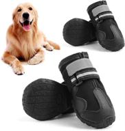 🐾 waterproof breathable dog shoes with reflective webbing - stylish & cute non-slip boots for medium & large dogs (4pcs, size 8) логотип