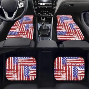 img 3 attached to FOR U DESIGNS American Flag Print Floor Mats For Cars All Weather Heavy-Duty Floor Mats Anti-Slip Rubber Floor Mats Carpet Universal Interior Car Accessories