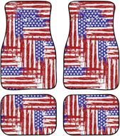 for u designs american flag print floor mats for cars all weather heavy-duty floor mats anti-slip rubber floor mats carpet universal interior car accessories logo