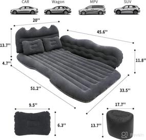 img 2 attached to Lammyner SUV Car Air Mattress - Inflatable Bed for Car Travel, Truck Camping, Hiking, Trips, and Outdoor Activities (Black)