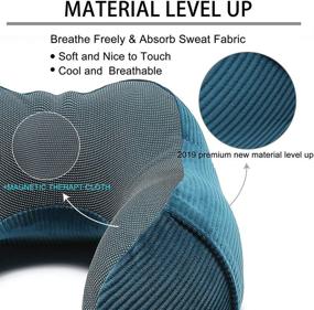 img 2 attached to 🌐 Blue Travel Pillow - 360-Degree Memory Foam Neck Pillow with Head Support for Comfortable Airplane, Car, Train, Bus, and Home Use - Lightweight & Includes Storage Bag