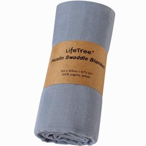 img 2 attached to LifeTree Baby Muslin Swaddle Blankets, 100% Organic Cotton, Large 47 X 47 Inches, Earthy Color Muslin Swaddling Blanket For Boys & Girls
