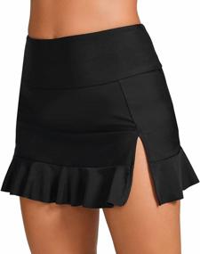 img 4 attached to Women'S High Waisted Swim Skirt Bottoms Split Ruffle Bathing Suit Bottom Swimsuit