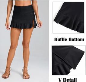 img 1 attached to Women'S High Waisted Swim Skirt Bottoms Split Ruffle Bathing Suit Bottom Swimsuit