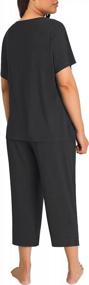 img 3 attached to Comfortable And Breathable Women'S Plus Bamboo Rayon Capri Pajama Set By Esenchel
