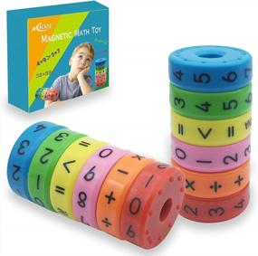 img 4 attached to 🧮 MICKYU Preschool Learning Math Abacus Toy: Montessori Numbers and Symbols Counting Tools with 12 Magnetic Blocks – Perfect Fridge Game Travel Toy Gift for 2-6 Year Old Toddlers