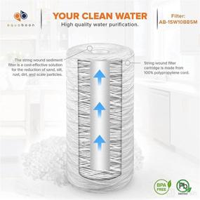 img 2 attached to Aquaboon 5 Micron String Wound Sediment Water Filter Cartridge - Whole House Filtration - Compatible with Multiple Models - 2-Pack