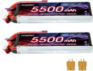 fconegy 2s lipo battery 7.4v 60c 5500mah softcase lipos with deans t connector and xt60 plug for rc car trucks truggy boat 1/8 1/10 rc vehicles (2 pack) логотип