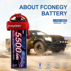 img 1 attached to FCONEGY 2S Lipo Battery 7.4V 60C 5500MAh Softcase Lipos With Deans T Connector And XT60 Plug For RC Car Trucks Truggy Boat 1/8 1/10 RC Vehicles (2 Pack)
