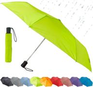 ☂️ lewis n. clark travel umbrella - automatic open close with 1-year warranty, green, one size logo