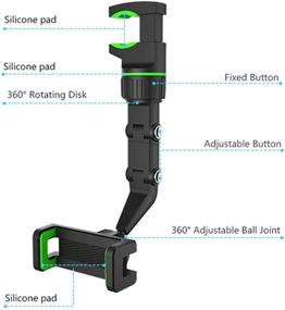 img 3 attached to 📱 Universal Adjustable Car Phone Holder with 360 Degree Rearview Mirror Mount - Cell Phone Holder Cradle Mount for Better Phone Accessibility