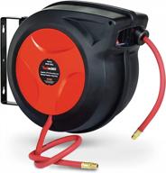 3/8" inch x 50' foot hybrid polymer red hose reel - max 300psi commerical grade construction by reelworks логотип
