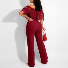 img 1 attached to Women'S Elegant Off Shoulder Jumpsuit With Lace Top And Wide Leg Pants - Kaimimei Summer Romper Outfit