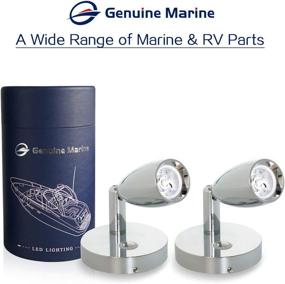 img 1 attached to 📚 Dimmable 12V RV Reading Light - Polished Chrome LED Berth Lights Book Lamp with Blue Circle Night Decorative Lighting - Surface Mounted Near Bedside, Under Cabinet, in Trailer, Caravan, Boat, Yacht - Pack of 2