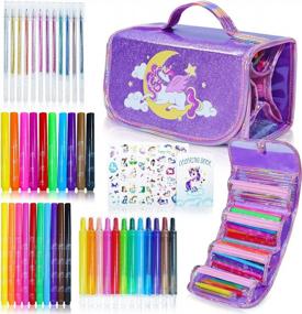 img 4 attached to Unicorn Gifts Set For Girls - Fruit Scented Markers, Coloring Books, Stickers, And More - Fun School Supplies And Art Kit - Perfect Birthday, Christmas, And Easter Gifts For 5-7 Year Olds