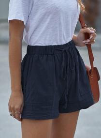 img 1 attached to Women'S Summer Pocketed Shorts, Casual Elastic Waist Drawstring Comfy Short