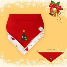 img 1 attached to 🎄 Christmas Baby Bibs Set - Organic Cotton Bandana Drool Bibs for Teething and Drooling - Super Absorbent - 4-Piece Christmas Gift Set for Boys & Girls