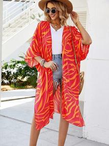 img 2 attached to Red Kimono Cover Up For Women - Large Size | ZSWDXX