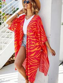 img 1 attached to Red Kimono Cover Up For Women - Large Size | ZSWDXX