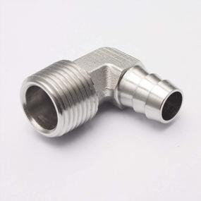 img 1 attached to Pack Of 5 - Stainless Steel 316 90 Degree Elbow Barb Fitting For 1/2" ID Hose And 1/2" Male NPT Air & Gas Connections By LTWFITTING