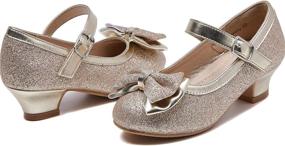 img 4 attached to DeerBunny Glitter Wedding Toddler Little Girls' Shoes : Flats