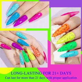 img 2 attached to MIZHSE Neon Eggshell Gel Polish Set - Summer Fluorescent Pink, Yellow, Green Nail Polish | Soak Off UV LED Gel for Salon Manicure