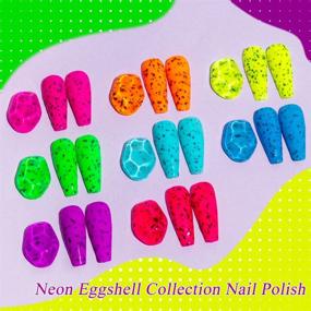 img 1 attached to MIZHSE Neon Eggshell Gel Polish Set - Summer Fluorescent Pink, Yellow, Green Nail Polish | Soak Off UV LED Gel for Salon Manicure