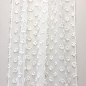 img 2 attached to Off-White Sheer Window Curtains With Pom Pom Embroidery - DriftAway Olivia White Voile Chiffon, Set Of 2 Panels With Rod Pocket, 52"X 84