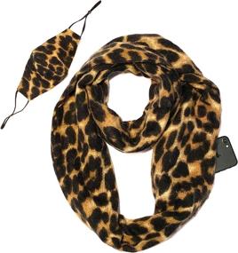 img 4 attached to 🧣 Infinity Scarf with Zipper Pocket - Women's Accessories, Scarves & Wraps