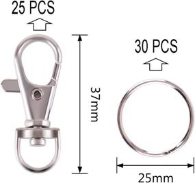 img 3 attached to Package Of 55 WXJ13 Swivel Clasps With Lobster Claw Clasps, Keychain Rings- Ideal For Lanyards