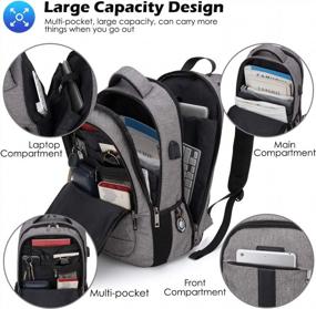 img 2 attached to Securely Carry Your Laptop And Books With Our Anti-Theft Business Backpack - 15.6Inch, Grey