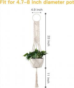 img 3 attached to Cuttte Macrame Plant Hangers, Indoor Outdoor Hanging Planter Basket, Hanging Plant Holders, Decorative Macrame Hangers, 4 Legs 43.3 Inch, Cream Color, Boho Decor