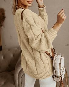 img 2 attached to Women'S Soft Cable Knit Cardigan - Long Sleeve Loose Fall Sweater