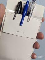 img 1 attached to Secure And Stylish Leather Pen Pouch Holder For Shirts And Lab Coats - Keep Pens From Breaking With 5 Pen Capacity - Pack Of 2 review by Shane Grosland