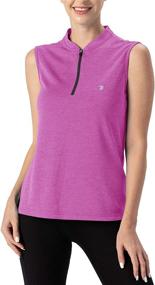 img 3 attached to Women'S UPF 50+ Golf Polo Shirt Sleeveless Zip Athletic Tank Top Quick Dry UV Protection