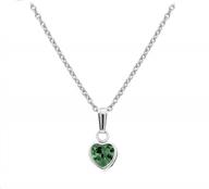 очаровательное 13-дюймовое ожерелье с подвеской в ​​виде сердца из стерлингового серебра с имитацией камня: идеально подходит для вашей маленькой девочки логотип