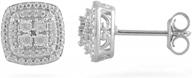 0.10-0.25 carat natural diamond sterling silver earrings studs - s-f color, i3-i4 clarity push back women's earrings logo