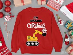 img 1 attached to 🚜 Kids Tractors Ugly Christmas Sweater Sweatshirt: I'm Digging It! Long Sleeve Tshirt