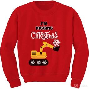 img 4 attached to 🚜 Kids Tractors Ugly Christmas Sweater Sweatshirt: I'm Digging It! Long Sleeve Tshirt