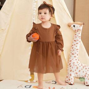 img 3 attached to Adorable And Stylish SOBOWO Tutu Ruffle Romper Dress For Baby Girls: Perfect Fall Outfit With Matching Headband