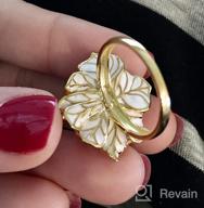 img 1 attached to Santuzza Handmade Enamel Flower Ring: Exquisite 925 Sterling Silver Orchid Jewellery review by Johnathan Delic