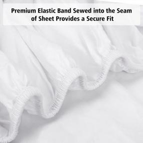 img 3 attached to Soft And Breathable Egyptian Cotton Fitted Sheet For Twin XL Size, 400 Thread Count In White By Lirex