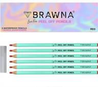 brawna pro lip pencils set with sharpener - waterproof and durable for long-lasting pmu lip blush - 6 pcs in red logo